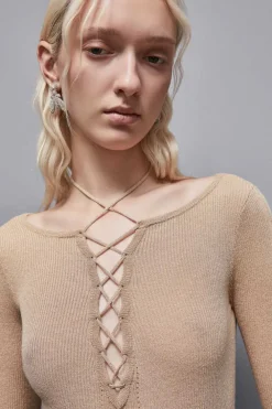 Abito a costine in lurex Essential