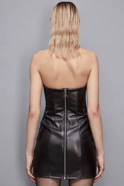 Abito bustier con ricamo patchwork