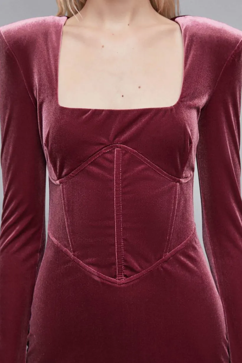 Abito bustier in velluto Essential