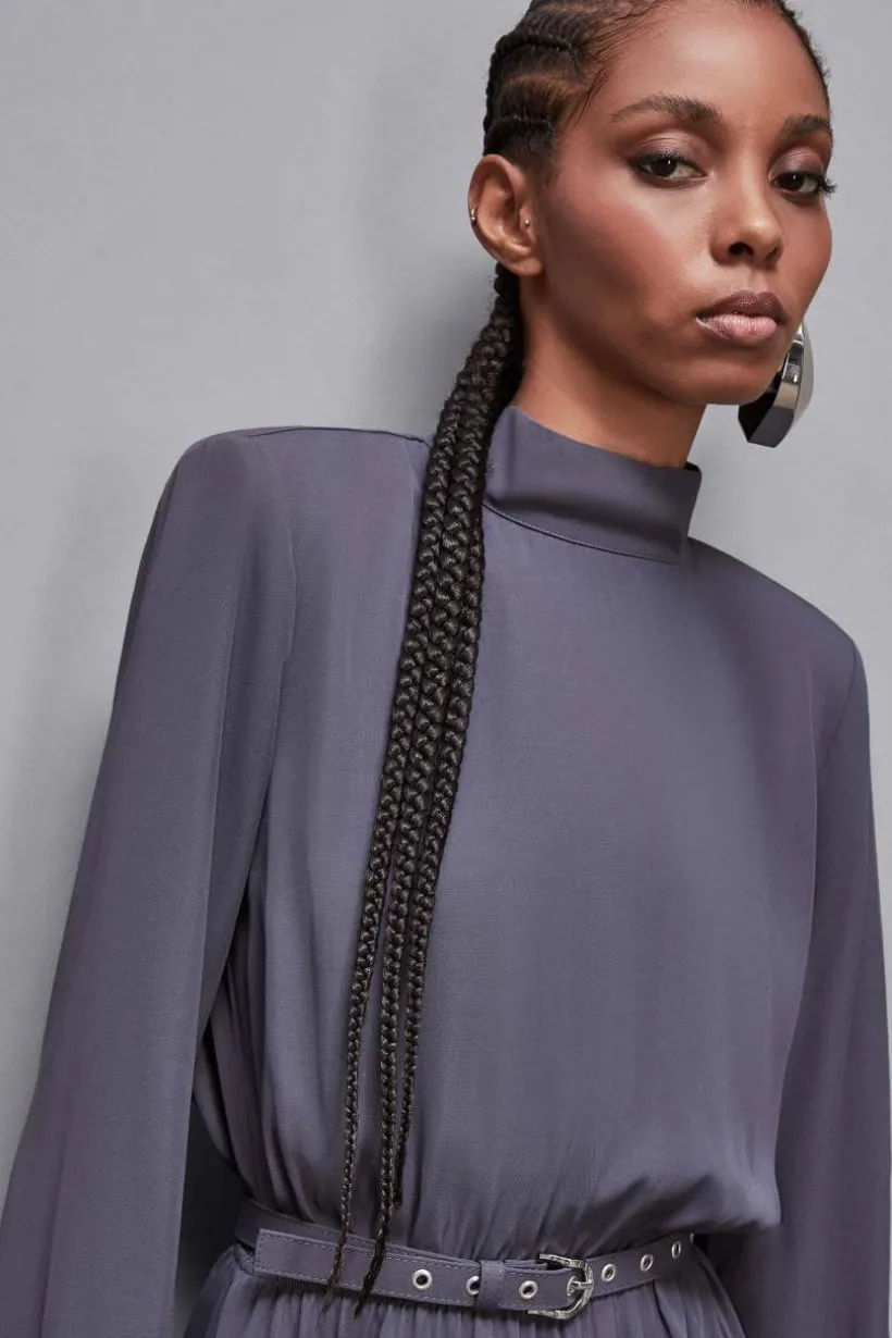 Abito con cintura in twill Essential