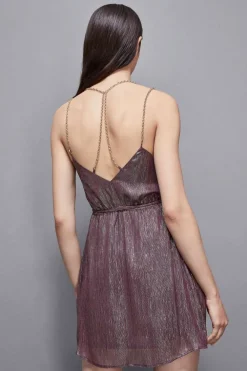 Abito in seta lurex con catene