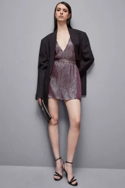 Abito in seta lurex con catene
