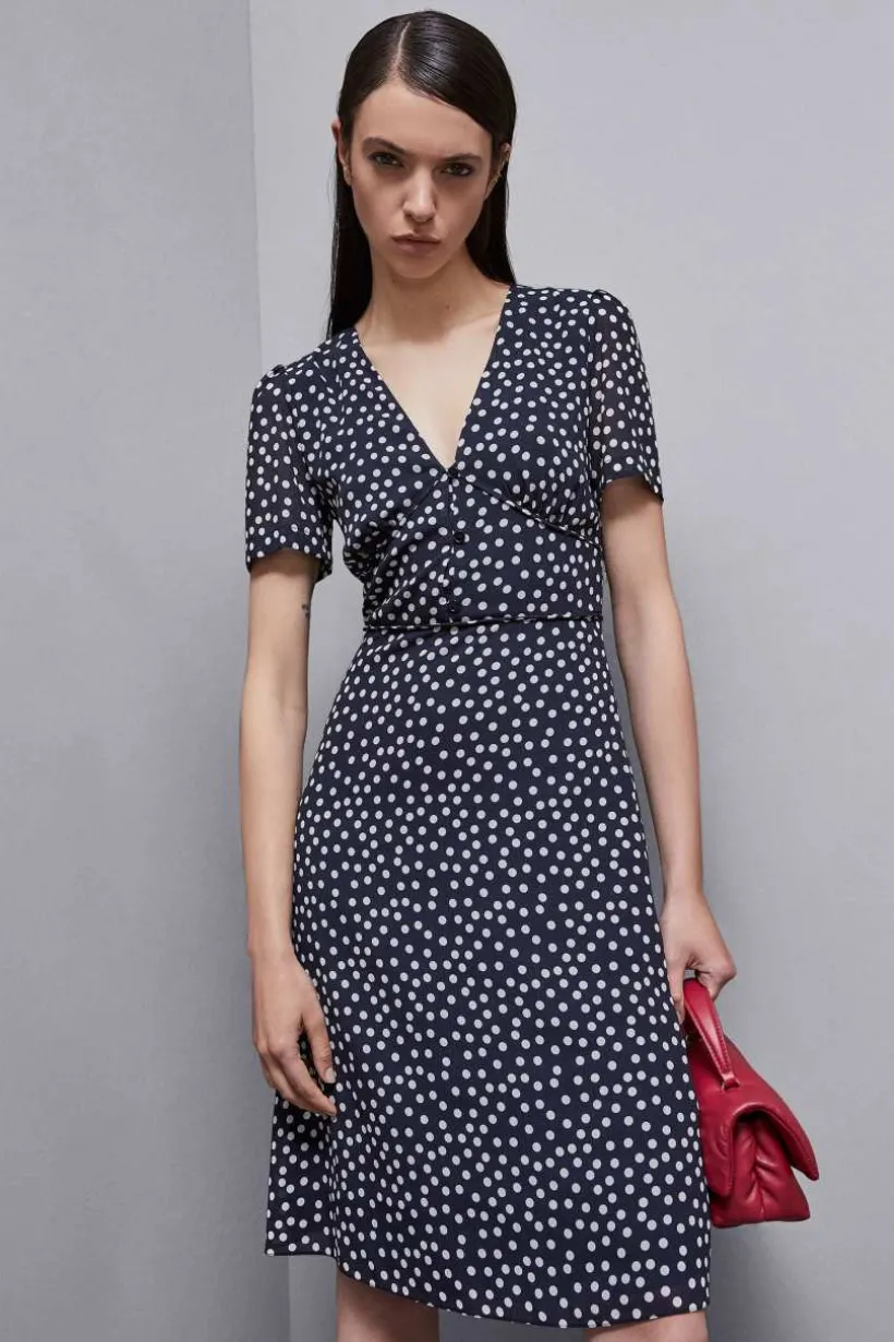 Abito midi fantasia in georgette