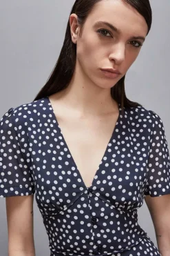 Abito midi fantasia in georgette