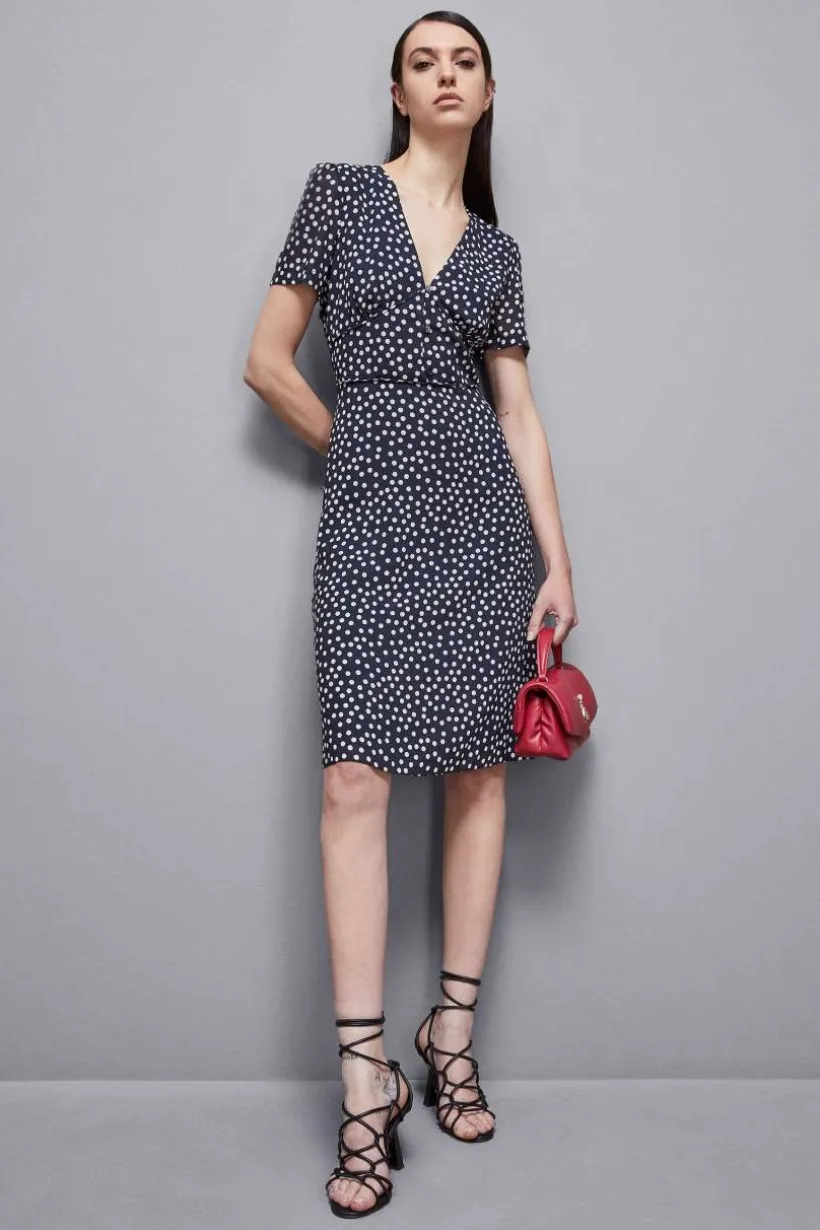 Abito midi fantasia in georgette