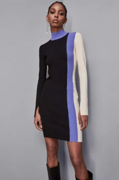 Abito Midi in maglia color block