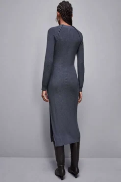 Abito midi in misto lana
