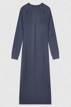 Abito midi in misto lana