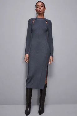 Abito midi in misto lana