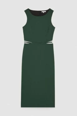 Abito midi smanicato girocollo stretch