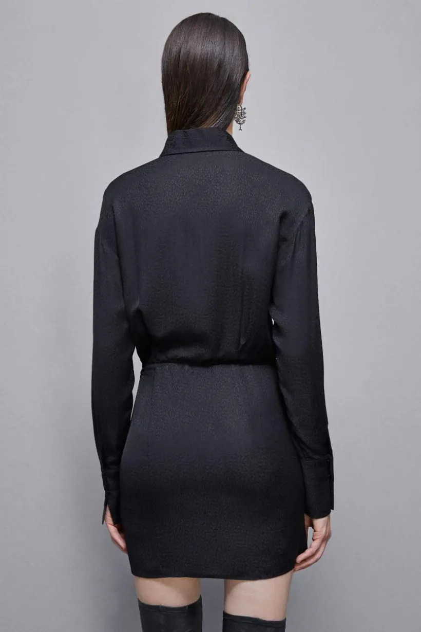 Abito mini in jacquard di viscosa