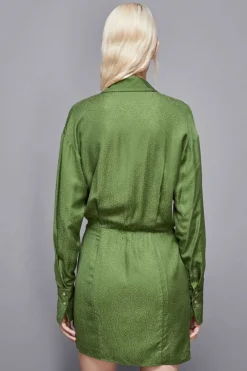 Abito mini in jacquard di viscosa