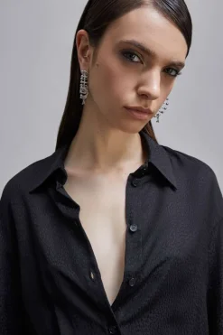 Abito mini in jacquard di viscosa