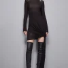 Abito mini in viscosa con drappeggio