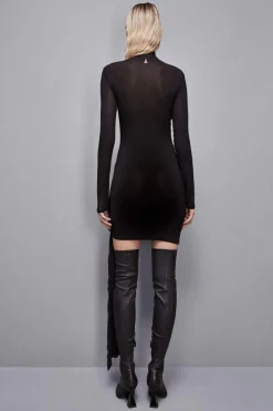 Abito mini in viscosa con drappeggio