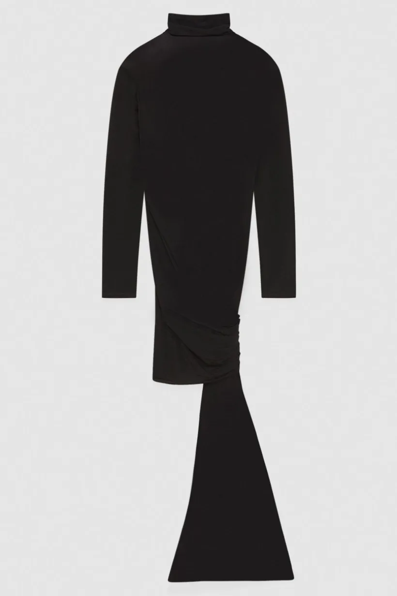 Abito mini in viscosa con drappeggio