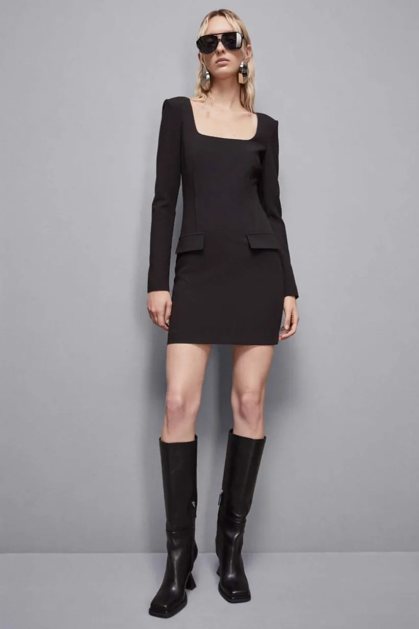 Abito mini slim fit in twill