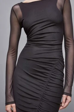 Abito stampato in tulle stretch