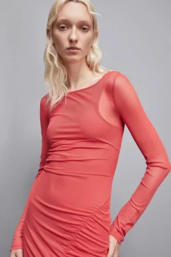 Abito stampato in tulle stretch