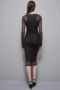 Abito stampato in tulle stretch