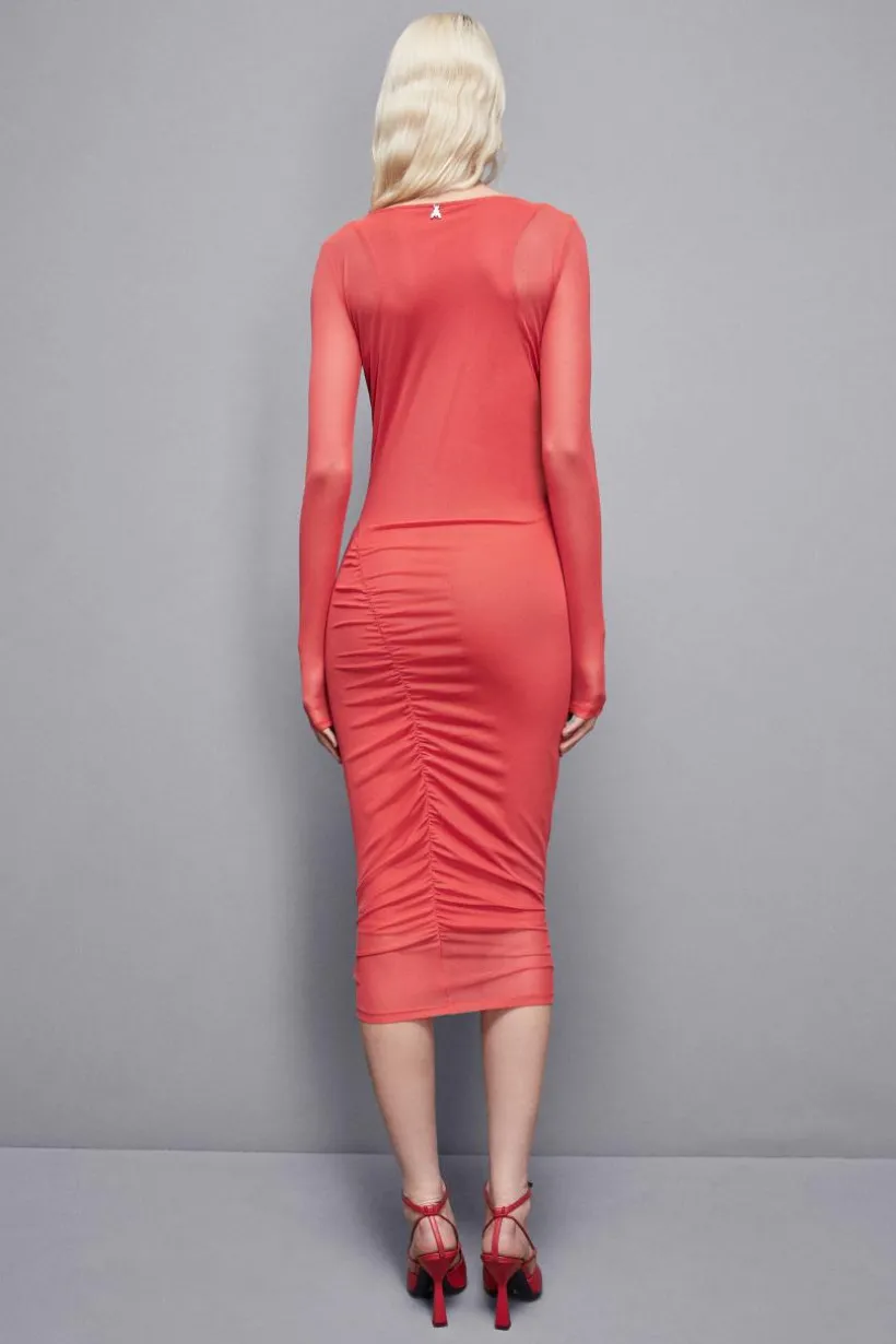 Abito stampato in tulle stretch