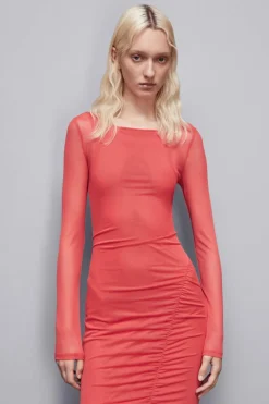 Abito stampato in tulle stretch