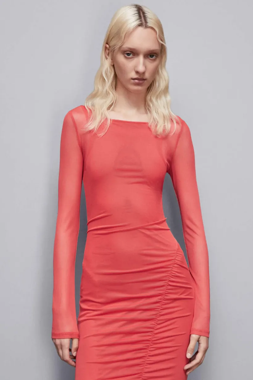 Abito stampato in tulle stretch