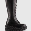 Anfibi in pelle con zip laterale