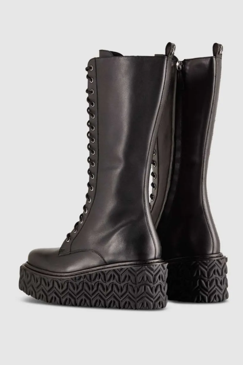 Anfibi in pelle con zip laterale