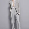 Blazer gessato un bottone in flanella