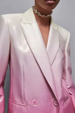 Blazer giacca doppio petto in raso