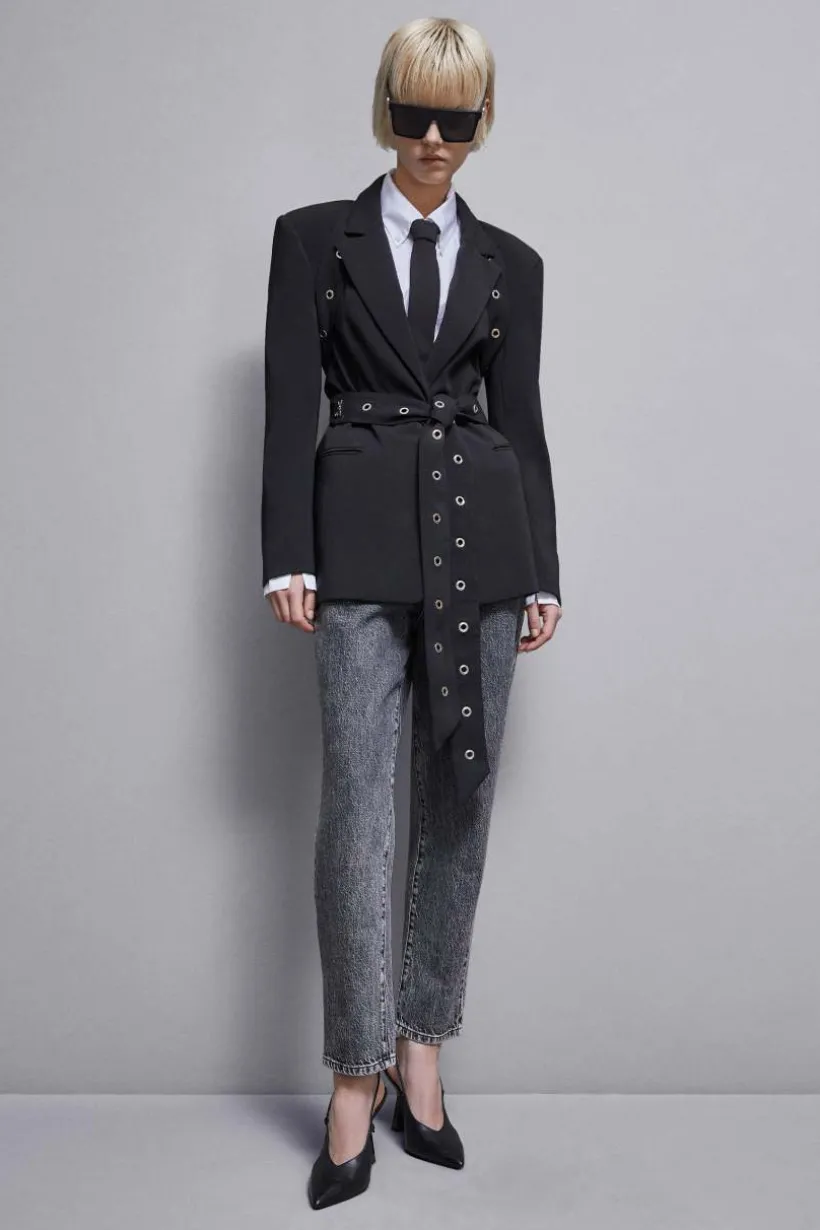 Blazer in crepe taglio maschile
