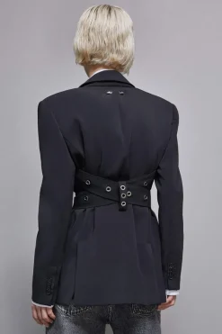Blazer in crepe taglio maschile