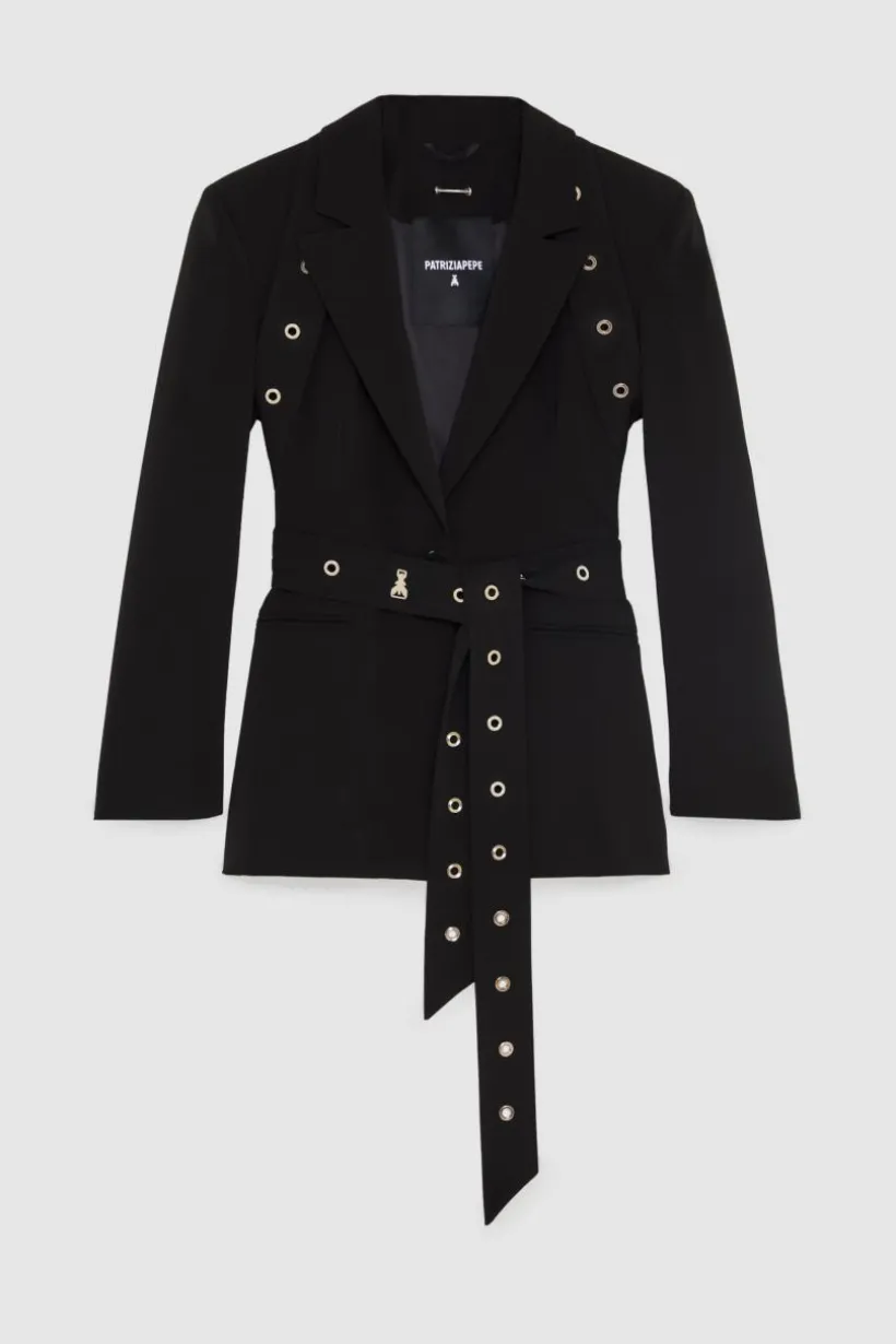 Blazer in crepe taglio maschile