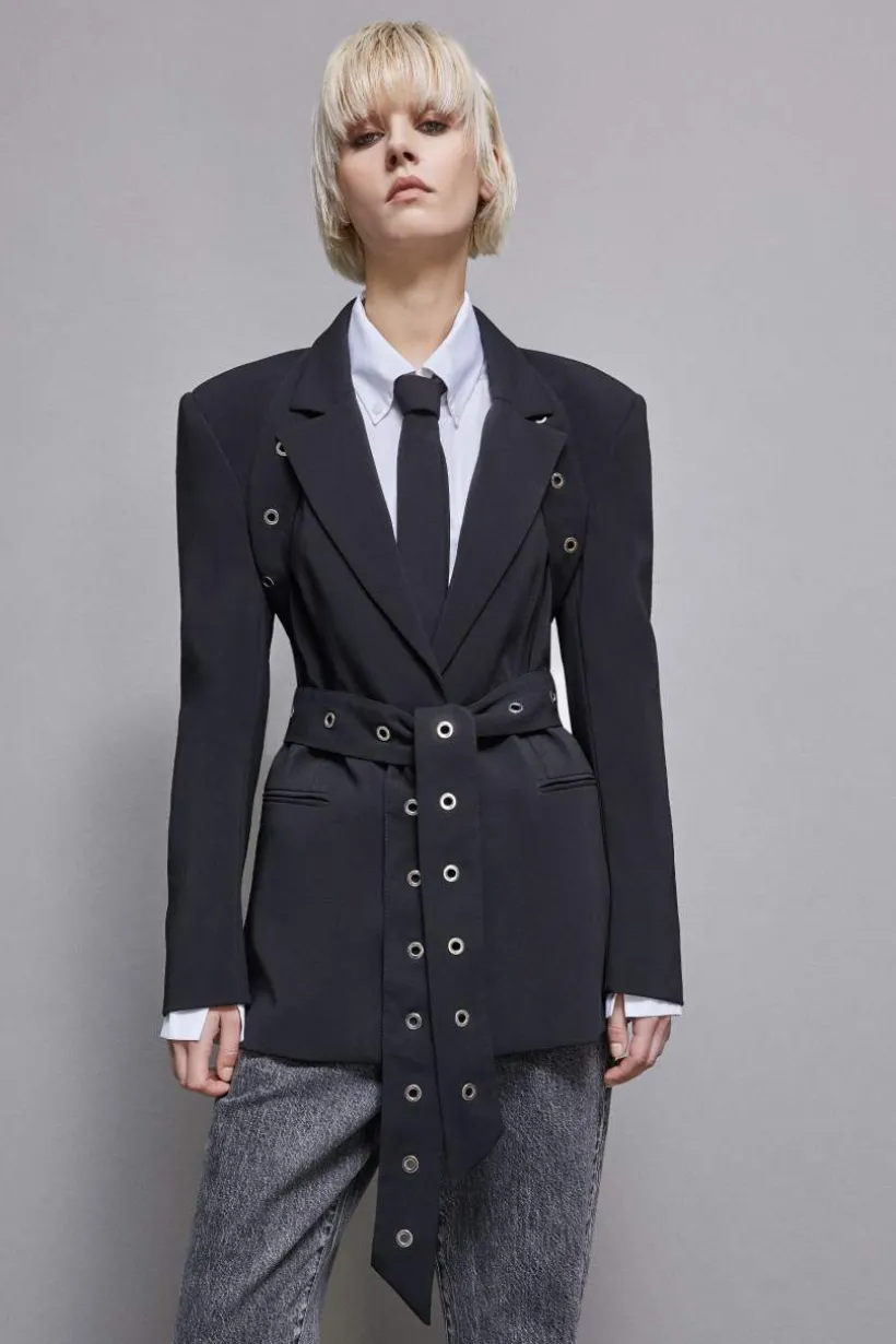 Blazer in crepe taglio maschile