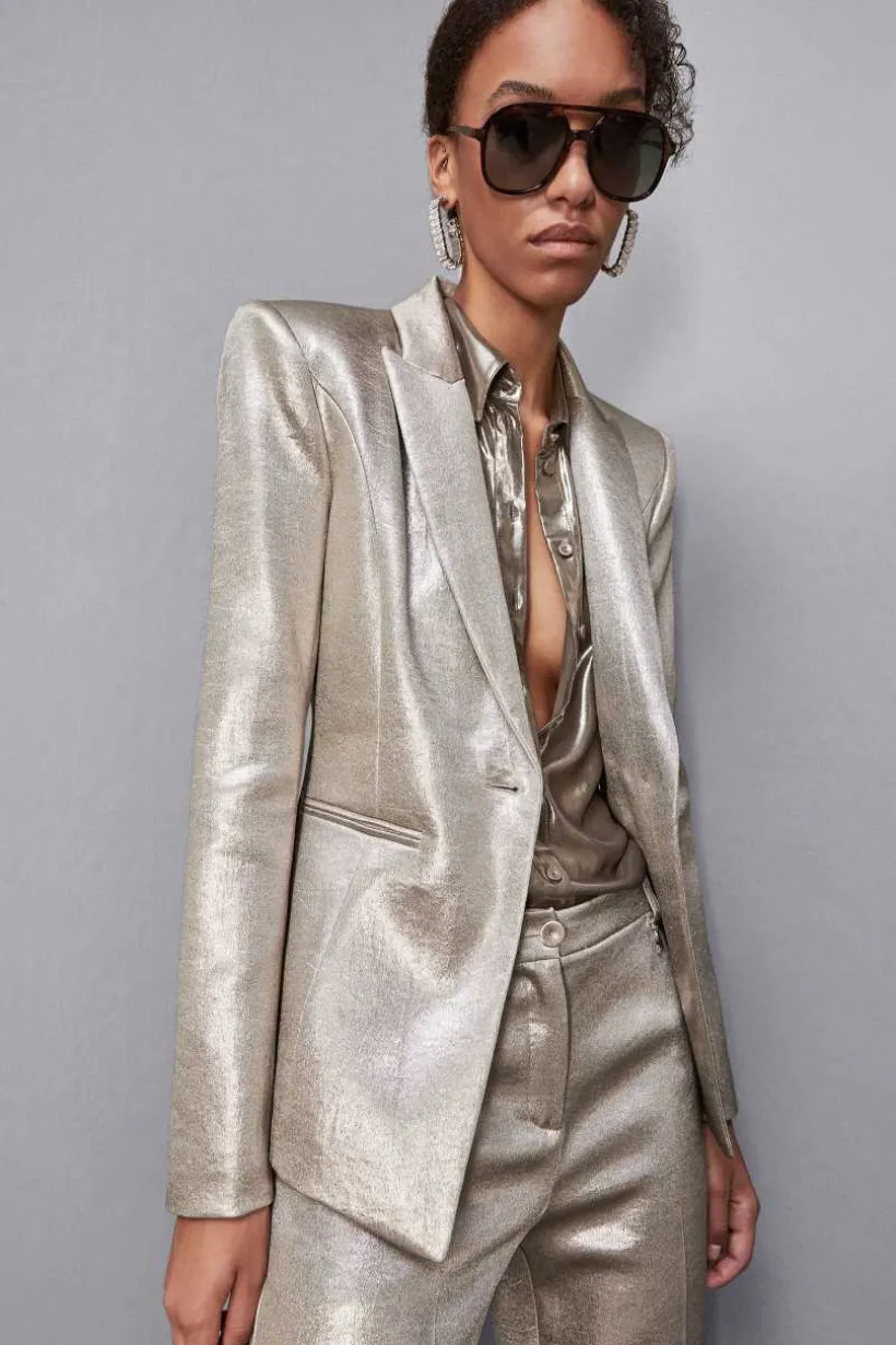 Blazer in raso crêpe