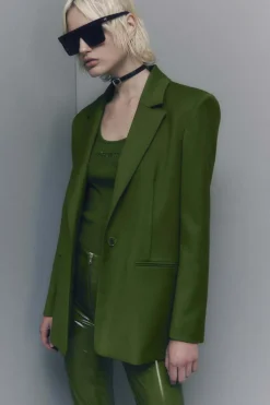 Blazer un bottone in flanella