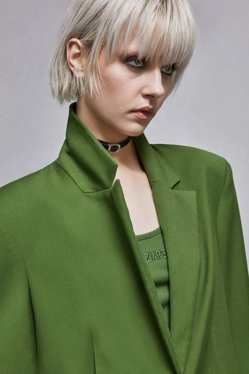 Blazer un bottone in flanella