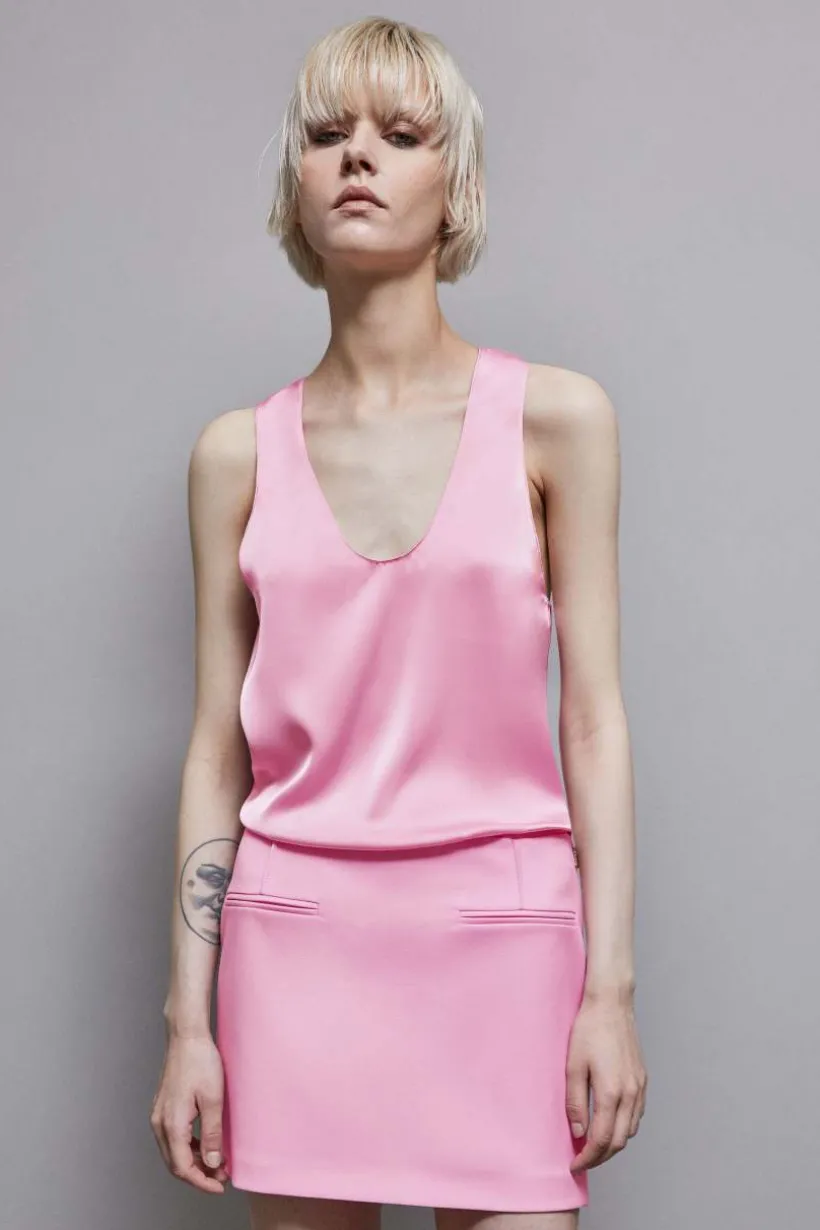 Blusa in raso lucido