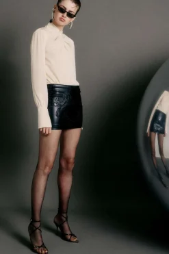 Blusa in twill di viscosa "Essential"