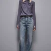 Blusa in twill di viscosa "Essential"