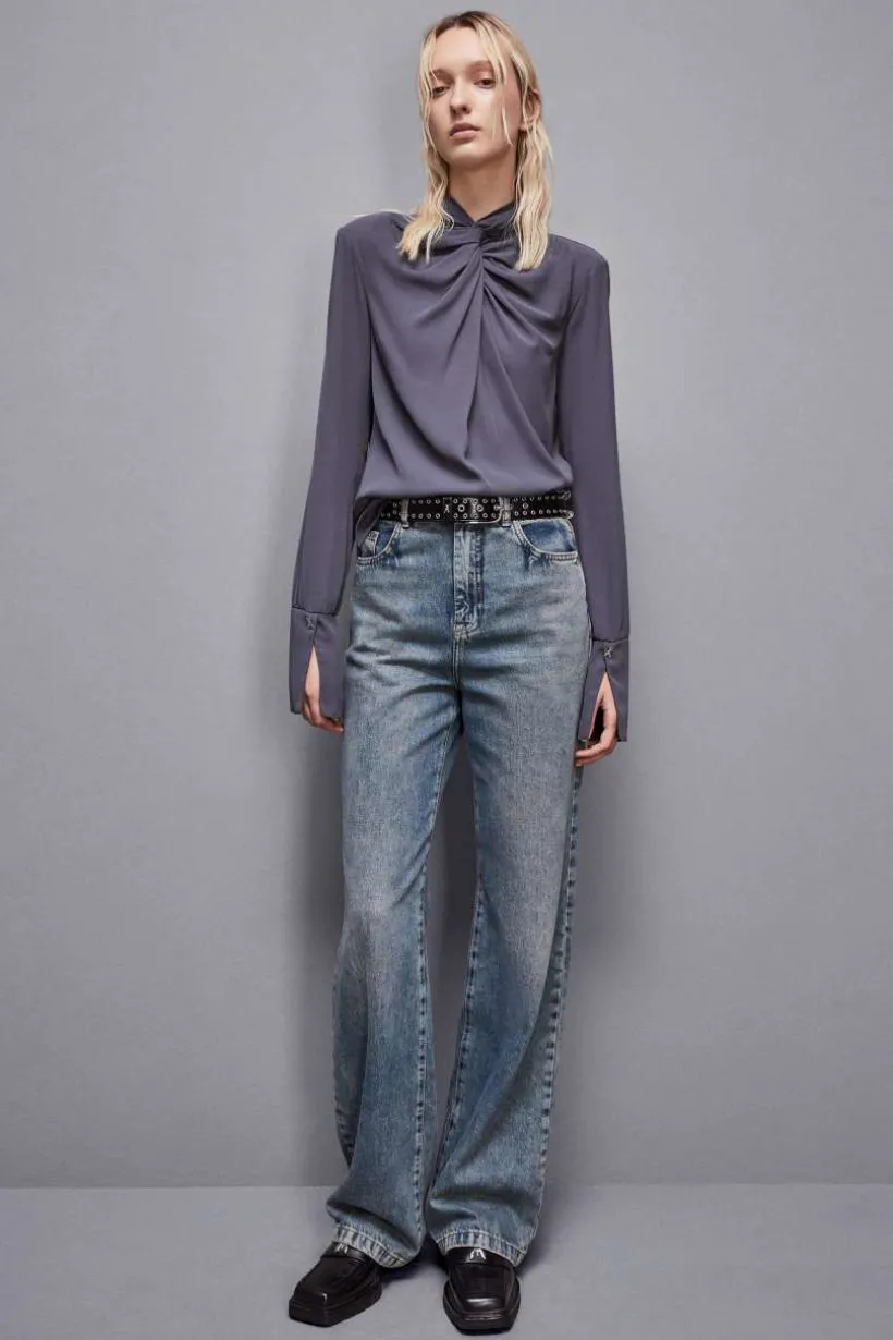 Blusa in twill di viscosa "Essential"