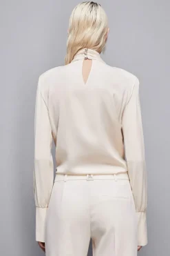 Blusa in twill di viscosa 