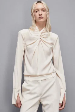 Blusa in twill di viscosa 