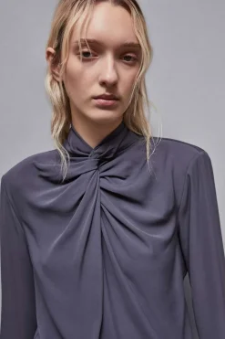 Blusa in twill di viscosa