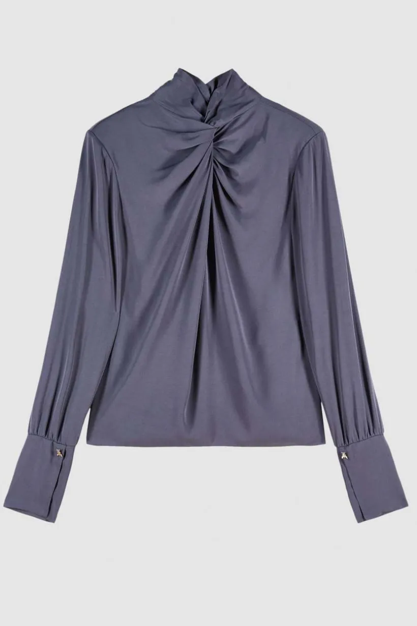 Blusa in twill di viscosa "Essential"