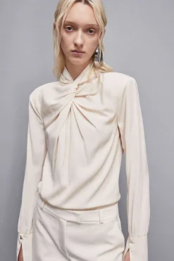 Blusa in twill di viscosa 