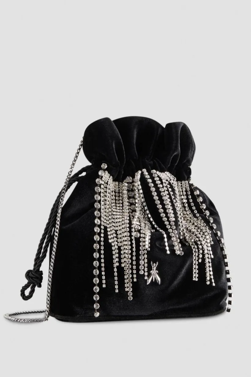 Borsa a sacchetto con strass