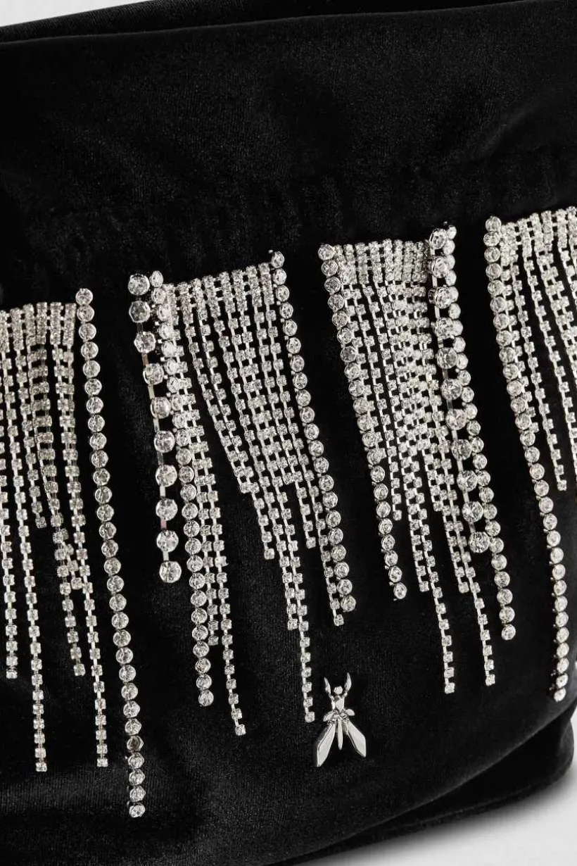 Borsa a sacchetto con strass