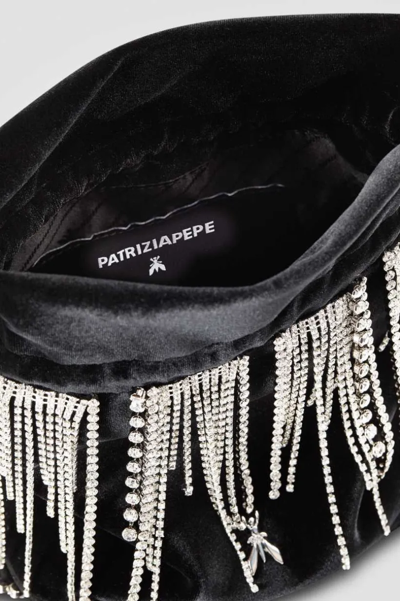 Borsa a sacchetto con strass